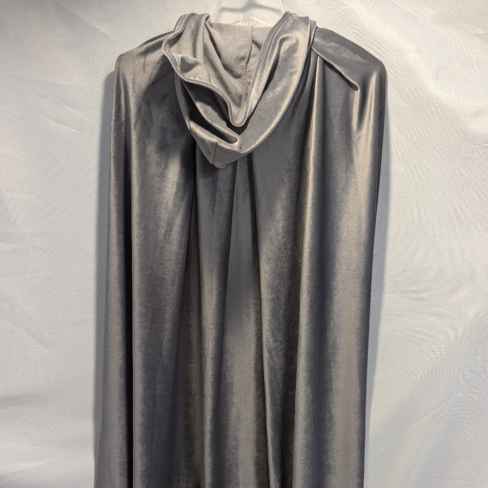 New men women Halloween costume handmade long hooded gray cape cloak - Picture 3 of 5
